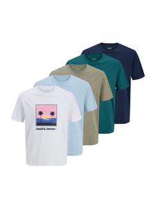 JACK & JONES Футболка 'JJPERRY' в цветах Light Blue, Dark Blue, Olive, White