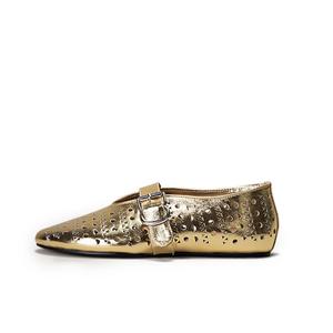SHOEMAKER QUEEN Стильные золотые балетки Flat Mary Jane, цвет Stylish Gold