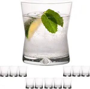 Набор из 12 стаканов для виски объемом 290 мл, X-образной формы, серия "CrossLine", можно мыть в посудомоечной машине. PLATINUX