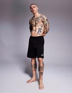 Спортивные шорты с логотипом Armani EA7 темно-синего цвета