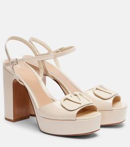 Vlogo Signature 115 кожаные сандалии на платформе Valentino Garavani, Light Ivory