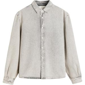 Джинсовая куртка мужская светло-серая Zara, серый