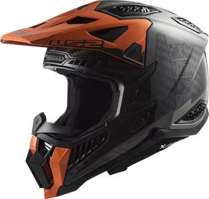 Мотокроссовый шлем LS2 mx703 x-force victory carbon, Black/Orange