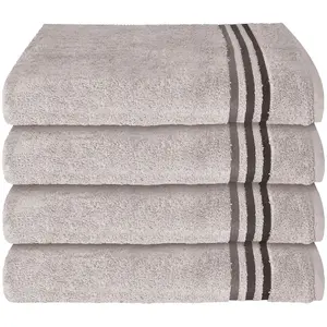 Полотенца Skyline Color из 100% хлопка с элегантной полосатой каймой MADE IN GREEN by OEKO-TEX Schiesser, светло-серый