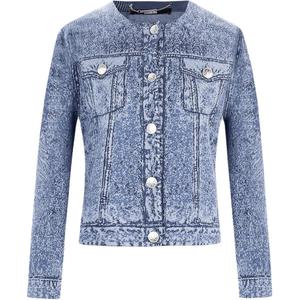 Джинсовая куртка KARL LAGERFELD FW24 женская синяя KARL LAGERFELD / Karl Lagerfeld Jeans