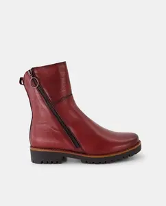 Женский ботинок на плоской подошве с боковой молнией Latouche, бордовый