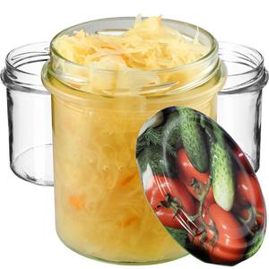 KADAX Банки для варенья 350 мл, диаметр 82 мм, банки для консервирования с завинчивающимися крышками, банки для меда, банки для консервирования