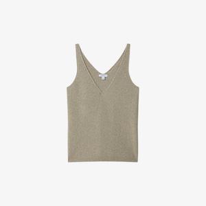 Металлический трикотажный жилет Mika с v-образным вырезом Reiss, золотой