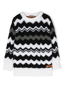 Джемпер с узором зигзаг Missoni Kids, черный