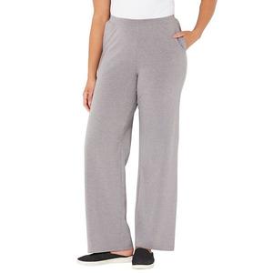 Женские брюки plus size petite suprema wide leg Catherines, Heather Grey