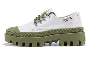 Туфли Pampa Canvas унисекс с низким верхом, ярко-белые/зеленые Palladium