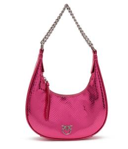 Сумка-хобо Pinko BRIOCHE HOBO MINI PELLE LAMINA, роза
