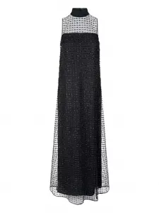 Платье макси albee с высоким воротником STAUD, черный