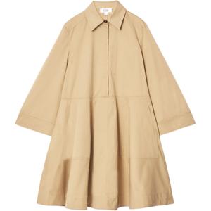 COS Длинное платье с рукавами бежевое