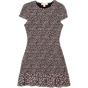 Платье из жоржета с присборенным цветочным принтом MICHAEL KORS, мультиколор