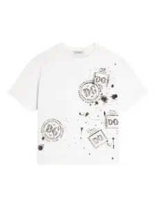 Футболка с графичным принтом Dolce & Gabbana Kids, белый
