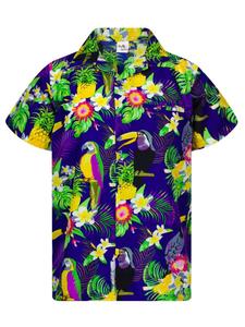 Рубашка King Kameha Parrot Cockatoo, темно-синий