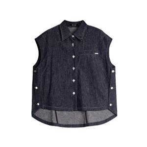 ELLE Рубашка Women's Denim Blue Lapel Moderate