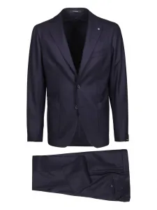 Шерстяной костюм с однобортным пиджаком Tagliatore, синий