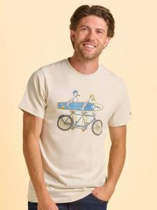 Tayport хлопковая футболка с коротким рукавом и принтом Regular Fit Brakeburn, Cream