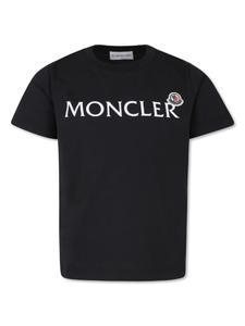 Moncler Enfant футболка из хлопка с логотипом, черный
