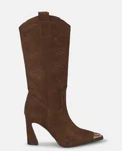 Женские ботинки на каблуке с металлической деталью на носке Alma en Pena, песочный