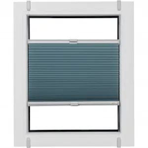 Сотовые плиссированные жалюзи Sunlines «One Size Style Honeycomb TL», непрозрачные, без сверления, натяжные, цвет аксессуаров серый, для зажима