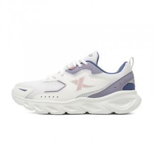 XTEP Легкие амортизирующие кроссовки с низким верхом для повседневного бега, женские, белые, фиолетовые