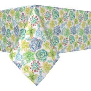 Квадратная скатерть, 100 % полиэстер, 70x70 дюймов, яркие суккуленты.