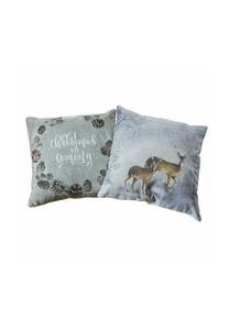 Набор чехлов на подушки (2 шт.) «Рождество приближается» кремовый/серый Loberon, цвет Gesamt Breite Creme Grau