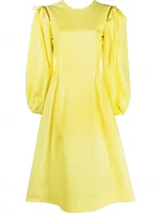 Платье А-силуэта с длинными рукавами Msgm, желтый
