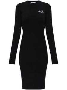 Платье с вышитым логотипом Moschino, черный