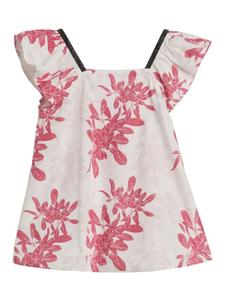 Топ из поплина с цветочным принтом Brunello Cucinelli Kids, розовый