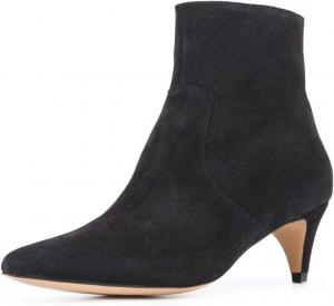 Женские ботильоны XYD с острым носком, низким каблуком-китеном, классической боковой молнией, элегантные зимние туфли для девушек, Black