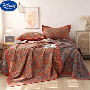 Disney Комплект постельного белья из хлопкового муслина, 3 предмета (плед 160х210 см, наволочка), цвет Rila Orange
