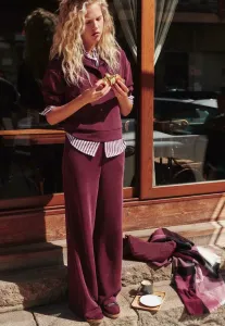 Спортивные штаны-палаццо Stradivarius, Mottled Dark Purple