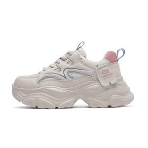 Низкие массивные кроссовки женские LINGPAO, Beige Blue