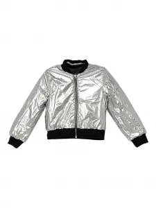 Двусторонний бомбер с эффектом металлик Guess Kids, черный