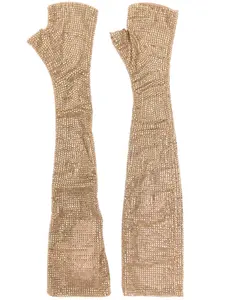 Перчатки-митенки со стразами Giuseppe Di Morabito, золотой