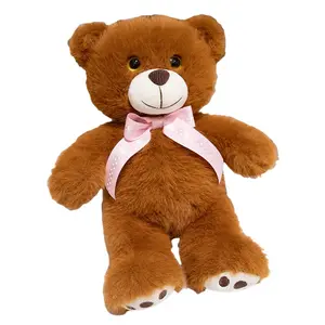 Трехцветный плюшевый мишка с бабочкой Bow Tie, плюшевая кукла, высота 25см/35см XUANBEIBEI, коричневый