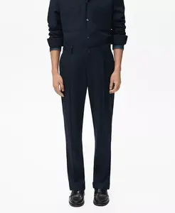 Мужские классические брюки со складками Mango, синий