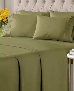 Комплект простыней из микрофибры из 6 предметов — Queen CGK Unlimited, зеленый
