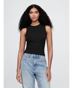 (W) Современный ребристый топ с высоким воротником