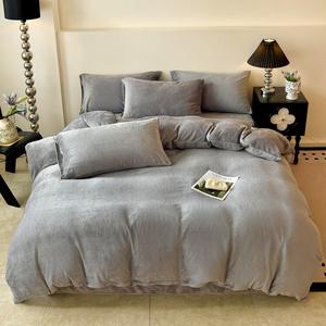 LUOLAI HOME Комплект постельного белья 4 предмета, простыня 200x230 см, серый