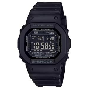 CASIO Мужские часы 5000 Collection Solar Movement с ремешком из смолы, черный циферблат
