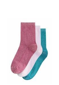 Носки Next SPARKLE ANKLE 3 PACK, Pink Blue Lilac Purple/Pink