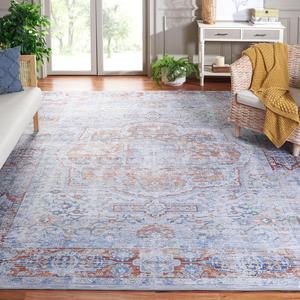 Ковер SAFAVIEH, 275 x 366 см, из коллекции Tucson, моющийся, цвет beige & rust, противоскользящий, идеален для помещений с высокой проходимостью: гостиная, спальня, домашний офис, столовая (TSN145B-9)