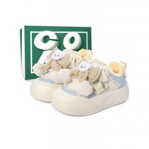 Термоскользящие легкие низкие кеды для скейтборда women's Cobx, бежевый/синий