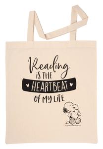 Сумка шоппер United Labels The Peanuts Snoopy Stoffbeutel Reading is the heartbeat of my life, бежевый