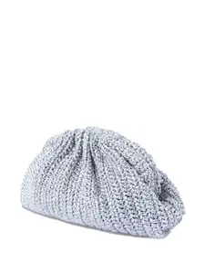 Вязаный клатч Maria La Rosa, серебряный